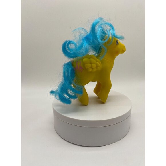 1985 Hasbro My Little Pony Happy Tails Tall Tales Yellow Pegasus Giraffe Pony - Picture 4 of 7